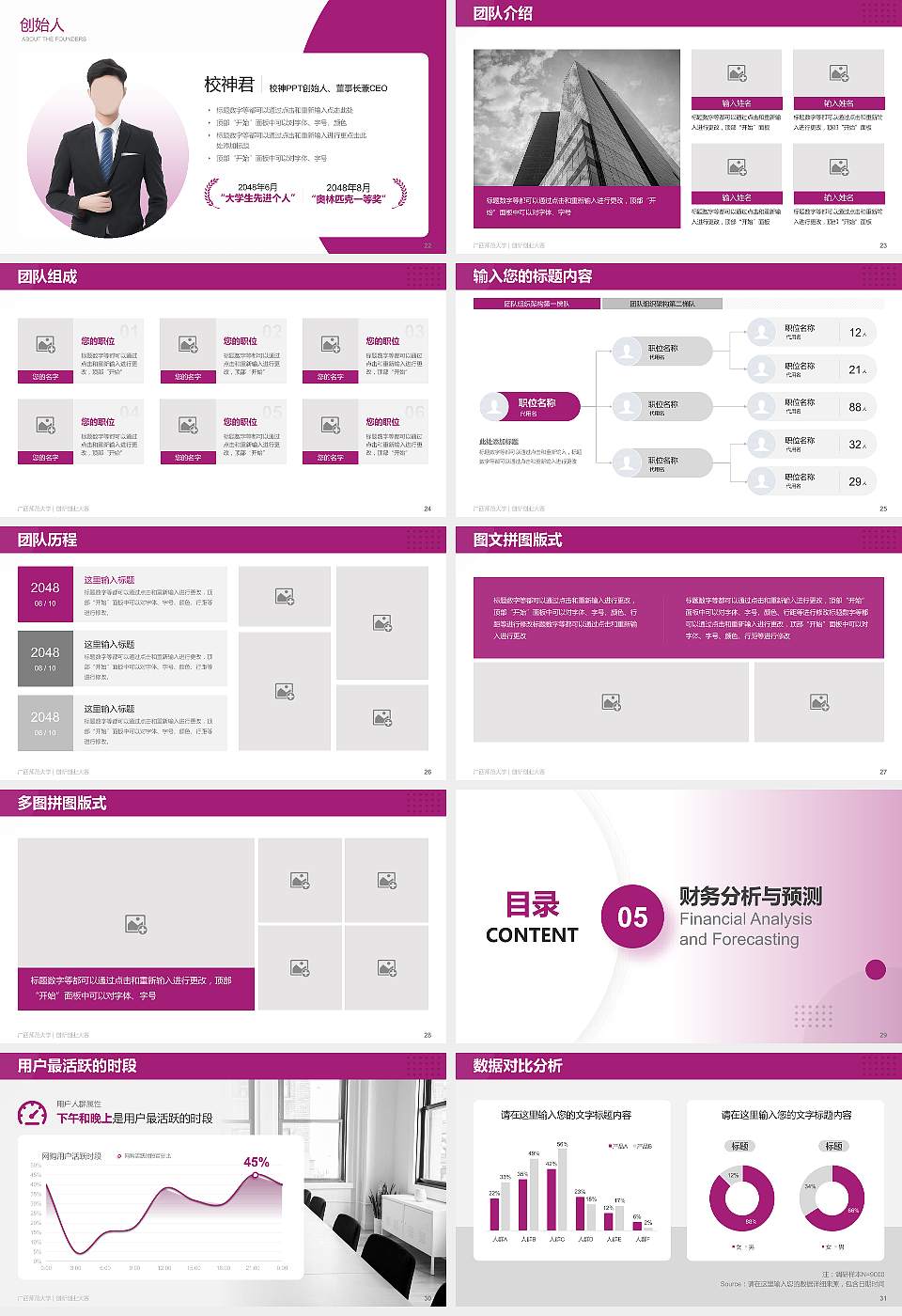 广西师范大学全国大学生创新创业大赛计划书PPT模板16:9格式幻灯片预览图4