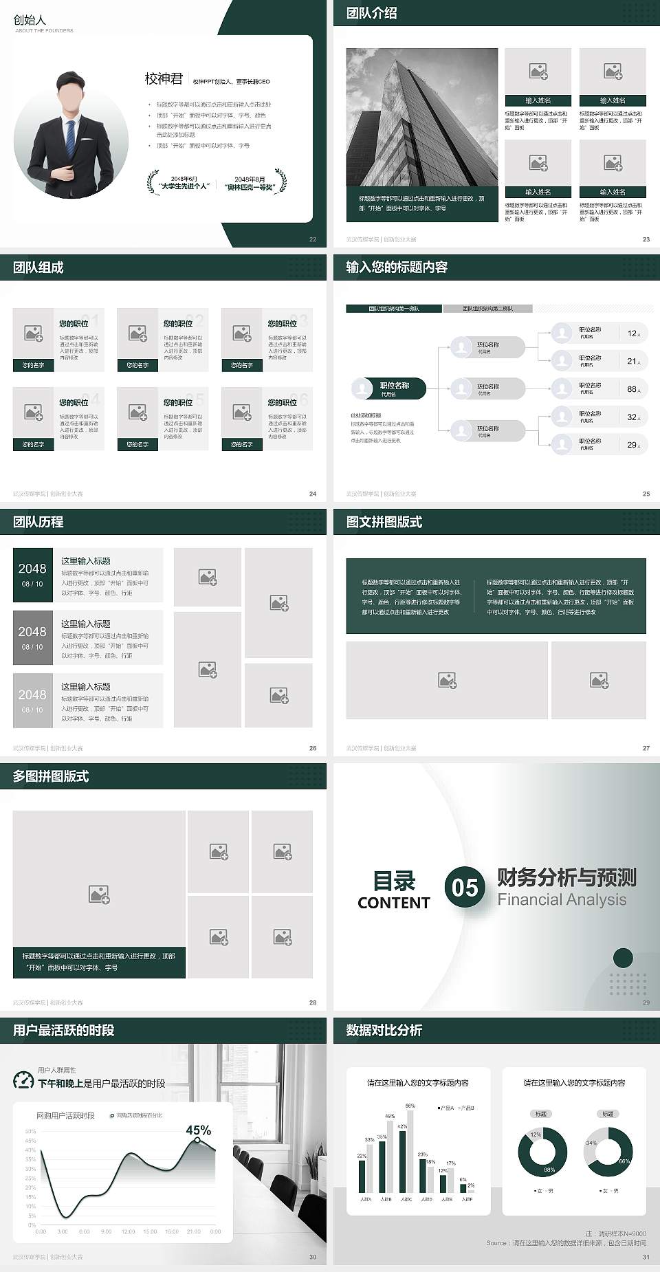 武汉传媒学院全国大学生创新创业大赛计划书PPT模板4:3格式幻灯片预览图4