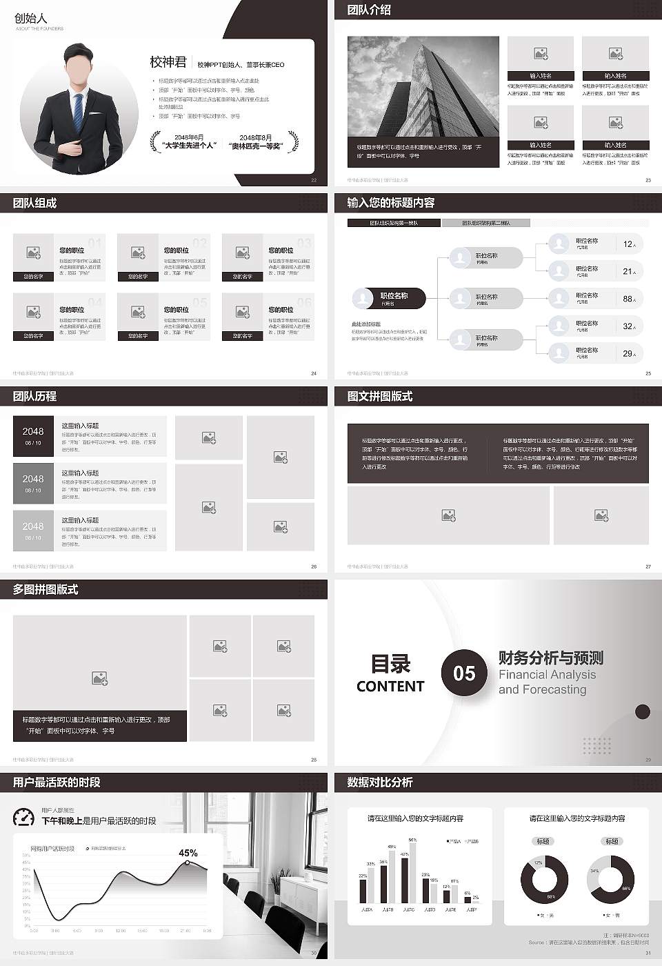 桂林山水职业学院全国大学生创新创业大赛计划书PPT模板16:9格式幻灯片预览图4