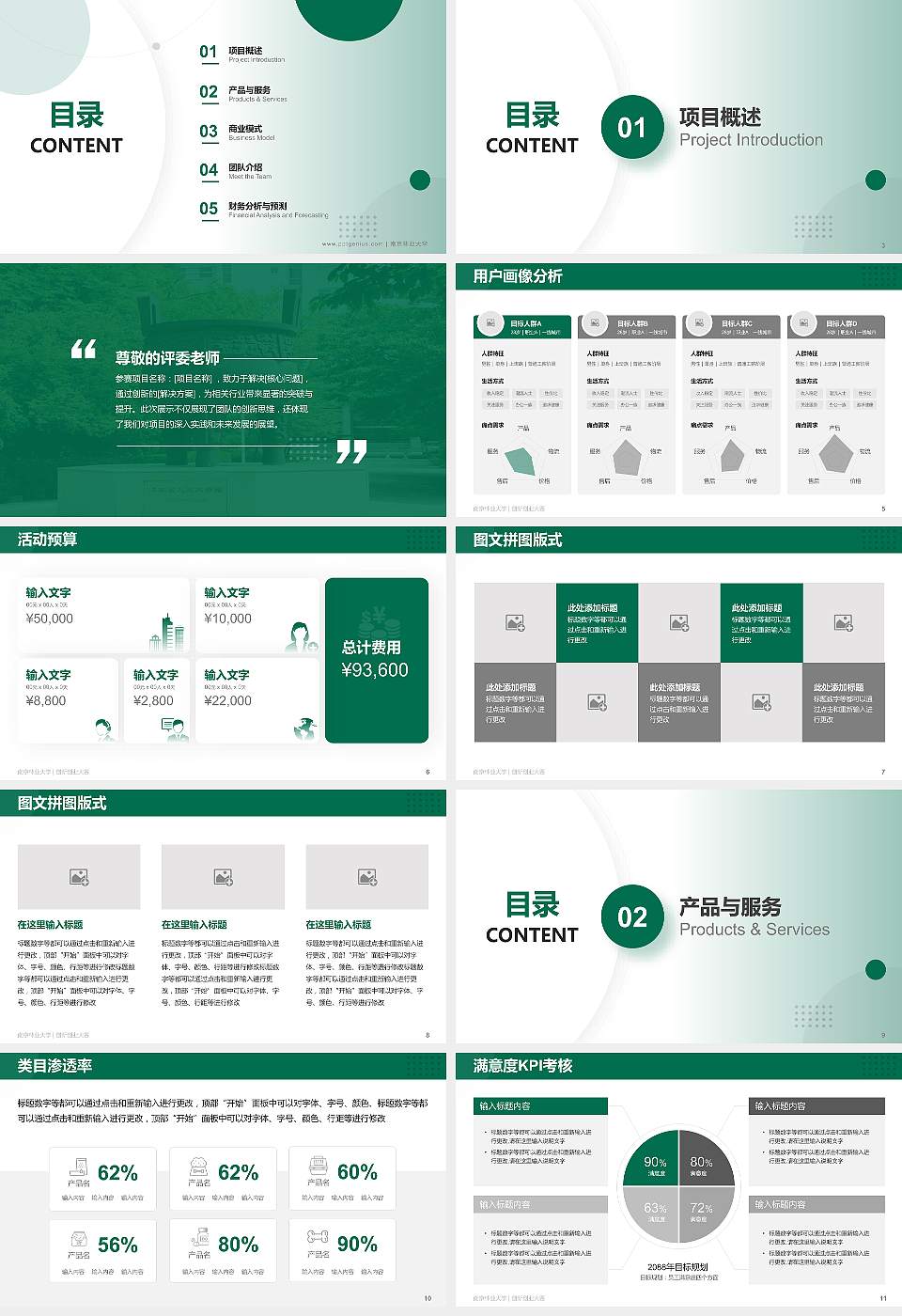 南京林业大学全国大学生创新创业大赛计划书PPT模板16:9格式幻灯片预览图2