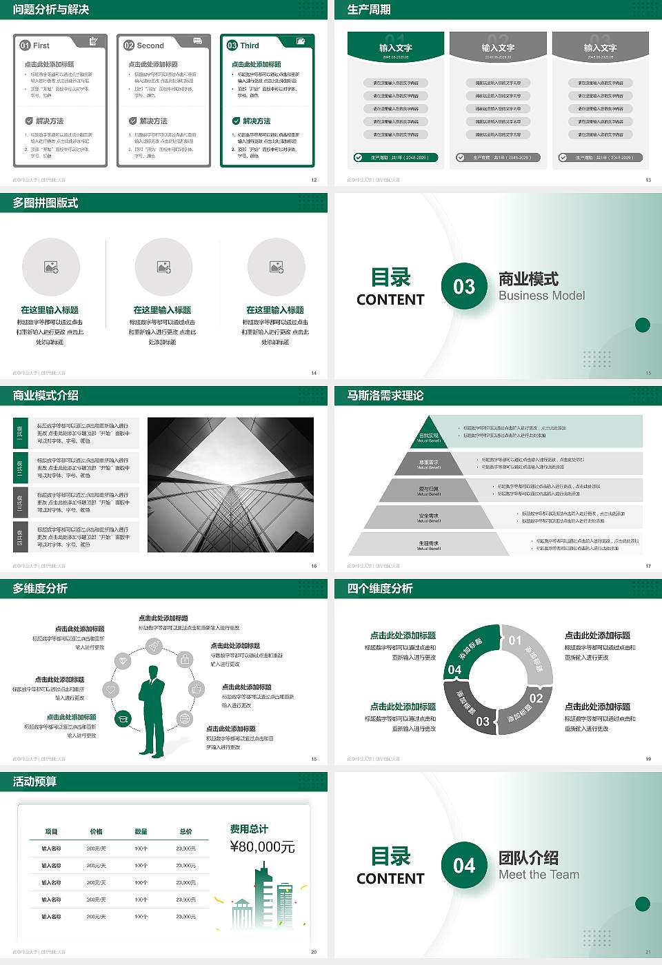 南京林业大学全国大学生创新创业大赛计划书PPT模板16:9格式幻灯片预览图3