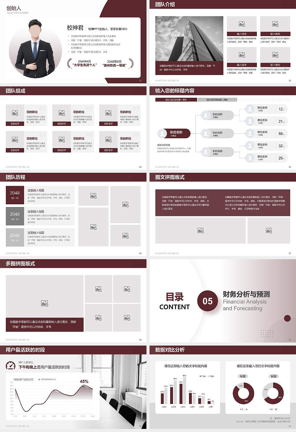 琼台师范学院全国大学生创新创业大赛计划书PPT模板16:9格式幻灯片预览图4