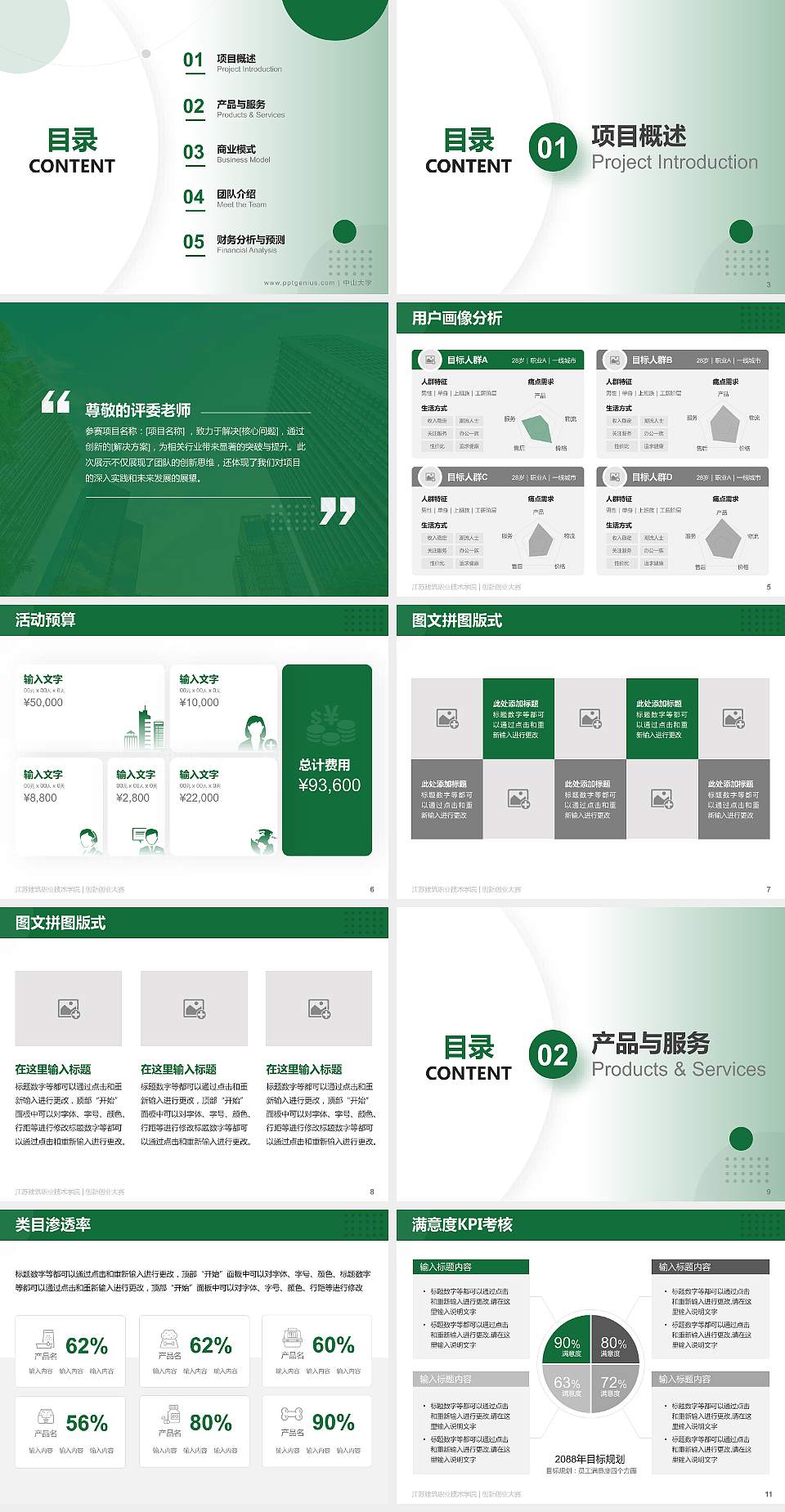江苏建筑职业技术学院全国大学生创新创业大赛计划书PPT模板4:3格式幻灯片预览图2