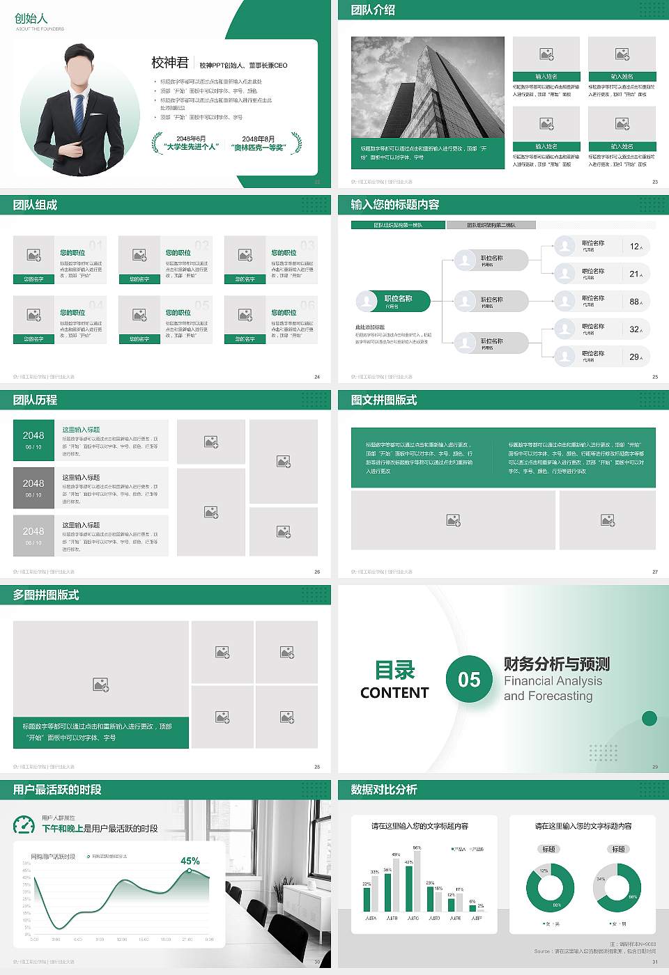 泉州理工职业学院全国大学生创新创业大赛计划书PPT模板16:9格式幻灯片预览图4