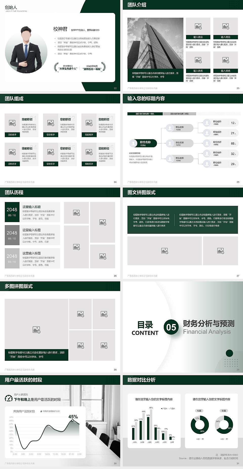 广东南方职业学院全国大学生创新创业大赛计划书PPT模板4:3格式幻灯片预览图4