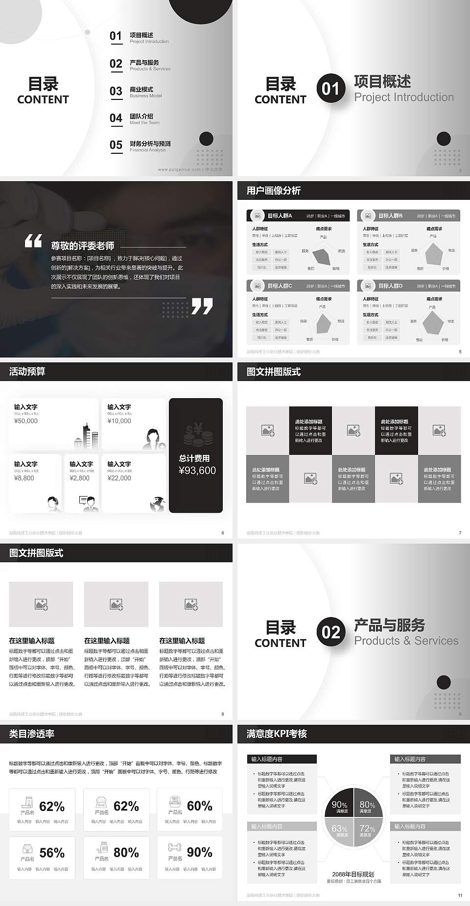 湖南科技工业职业技术学院全国大学生创新创业大赛计划书PPT模板4:3格式幻灯片预览图2