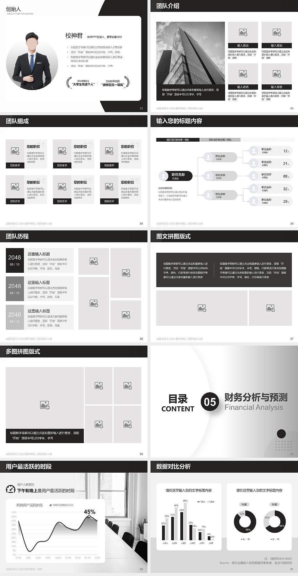 湖南科技工业职业技术学院全国大学生创新创业大赛计划书PPT模板4:3格式幻灯片预览图4