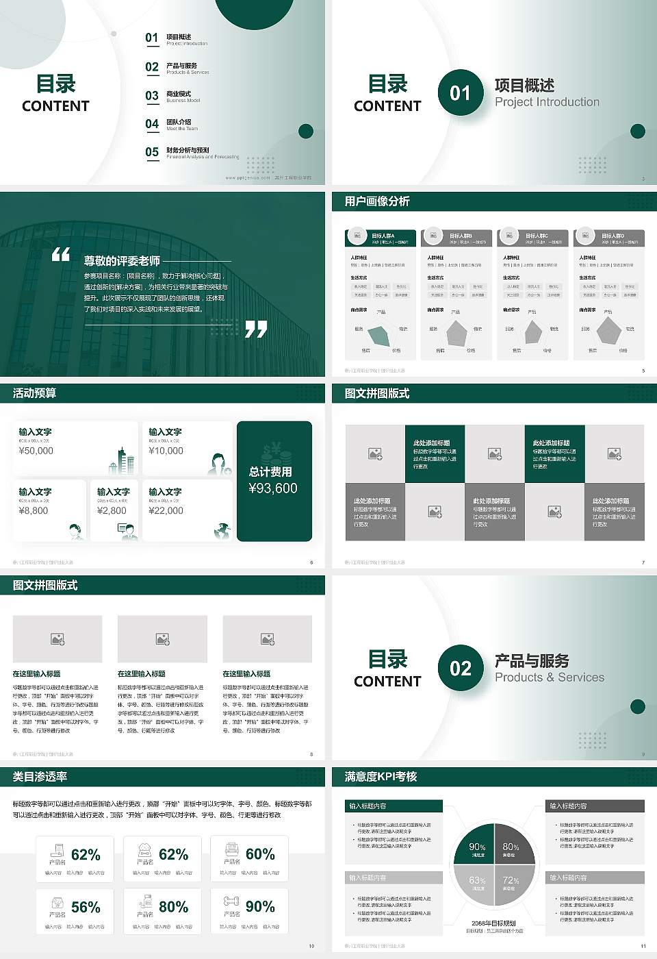 惠州工程职业学院全国大学生创新创业大赛计划书PPT模板16:9格式幻灯片预览图2