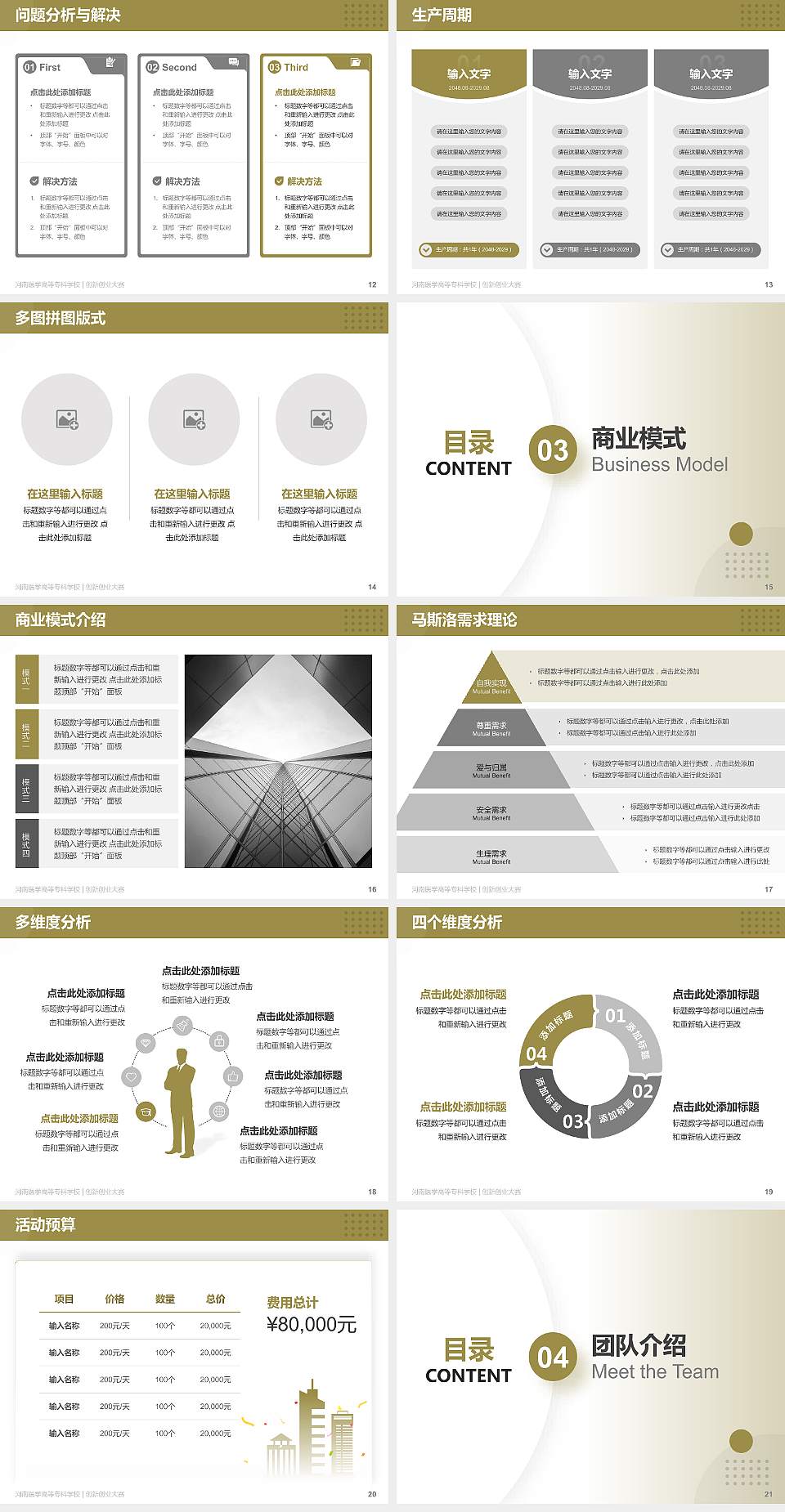 河南医学高等专科学校全国大学生创新创业大赛计划书PPT模板4:3格式幻灯片预览图3