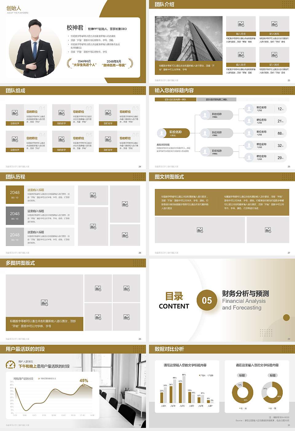 安徽师范大学全国大学生创新创业大赛计划书PPT模板16:9格式幻灯片预览图4