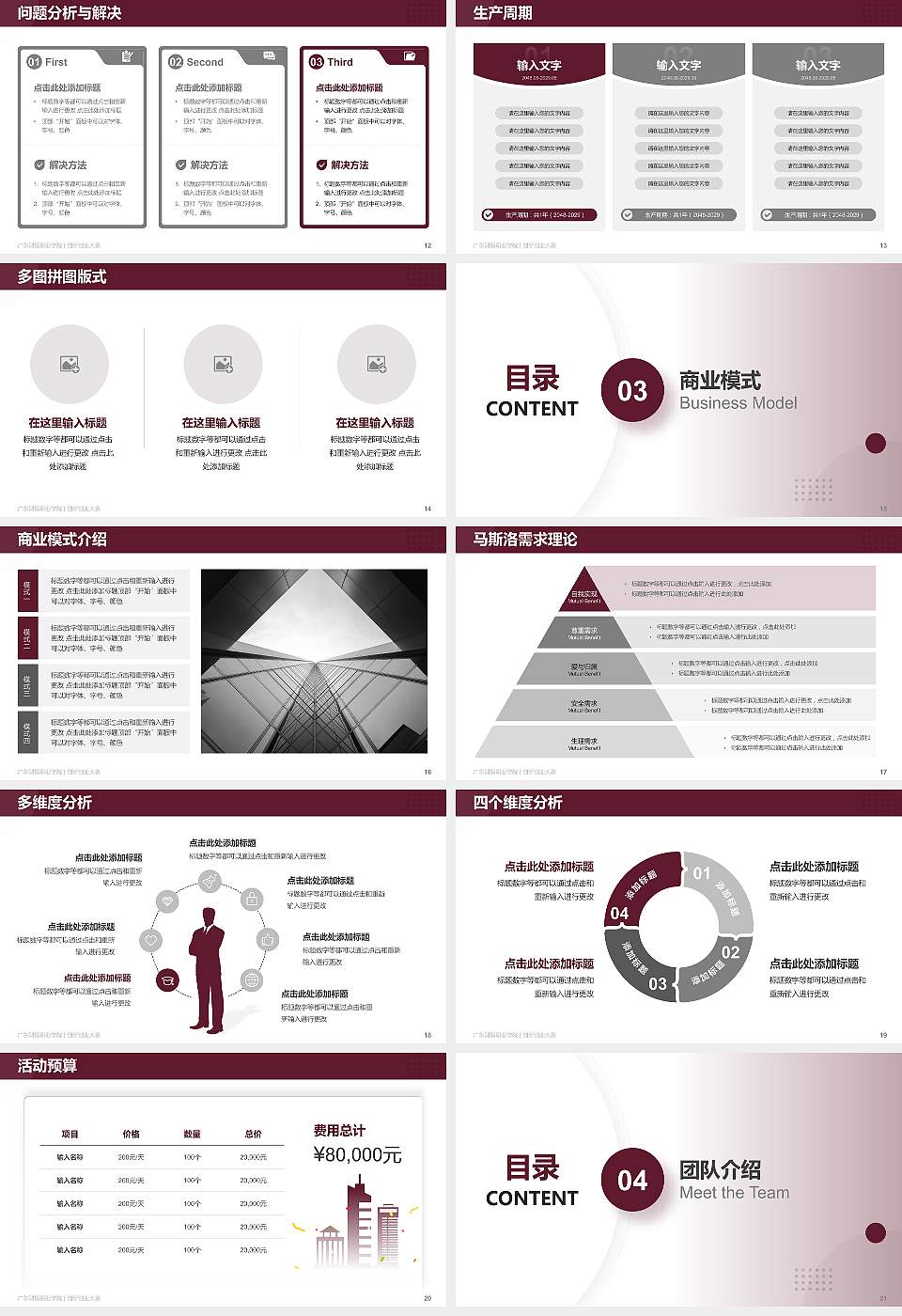 广东财贸职业学院全国大学生创新创业大赛计划书PPT模板16:9格式幻灯片预览图3