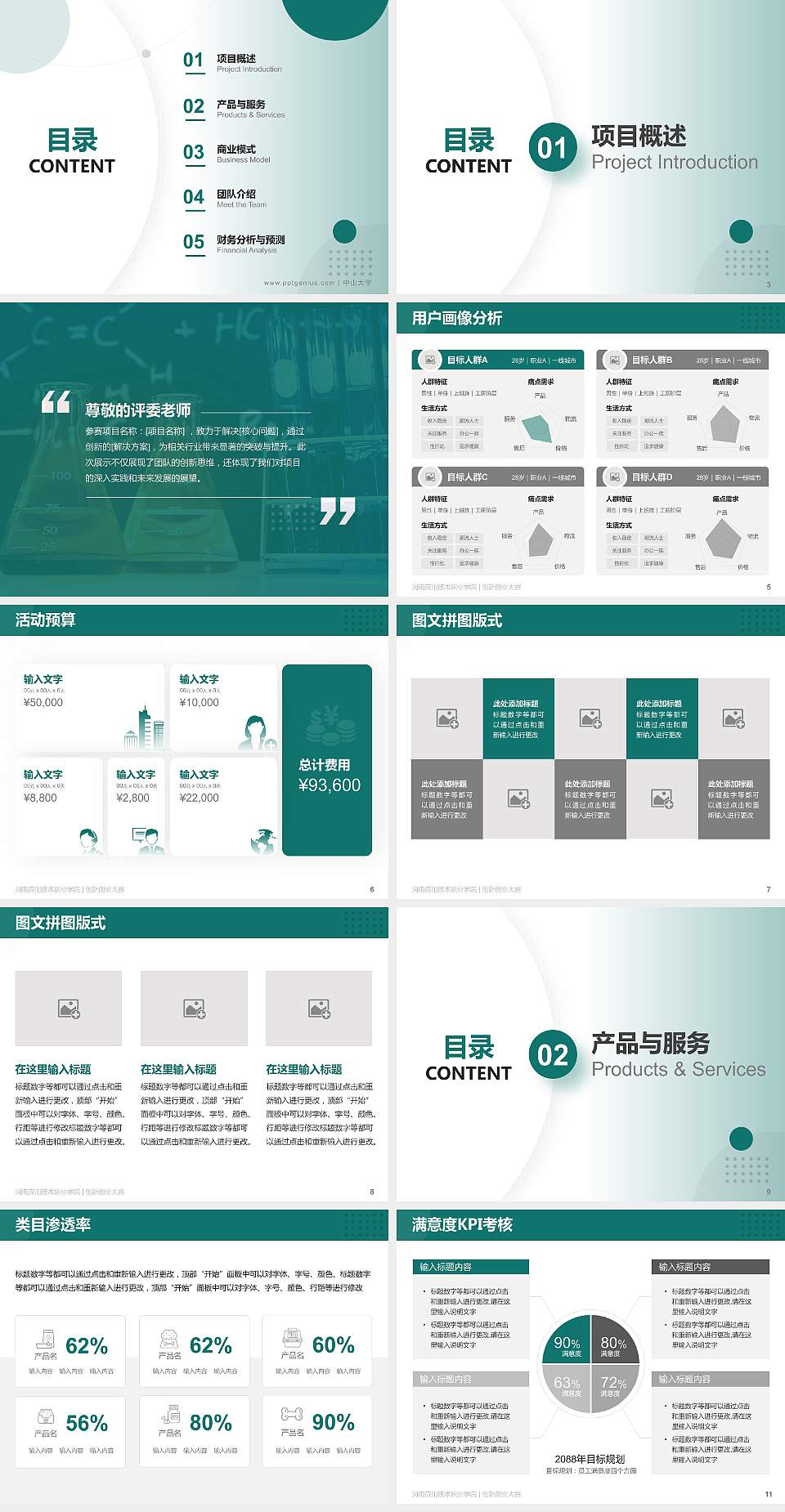 河南应用技术职业学院全国大学生创新创业大赛计划书PPT模板4:3格式幻灯片预览图2