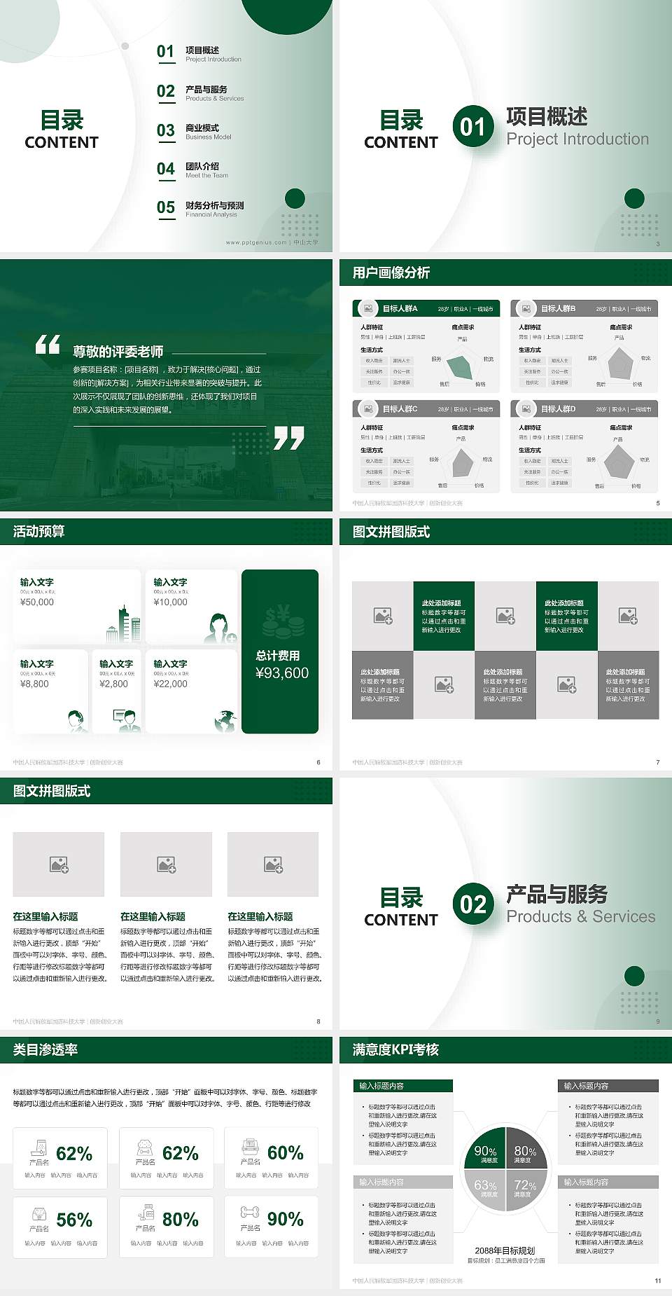 中国人民解放军国防科技大学全国大学生创新创业大赛计划书PPT模板4:3格式幻灯片预览图2