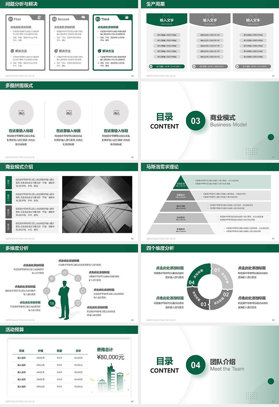 江西现代职业技术学院全国大学生创新创业大赛计划书PPT模板16:9格式幻灯片预览图3