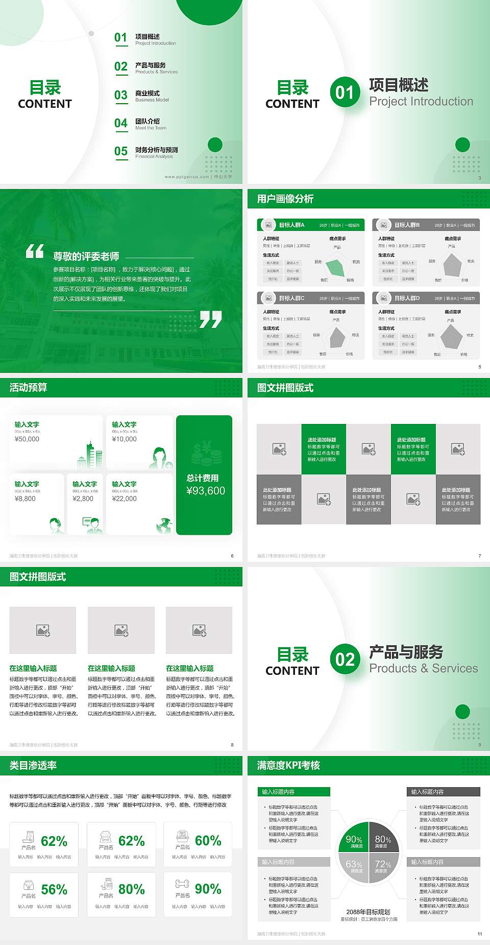 海南卫生健康职业学院全国大学生创新创业大赛计划书PPT模板4:3格式幻灯片预览图2