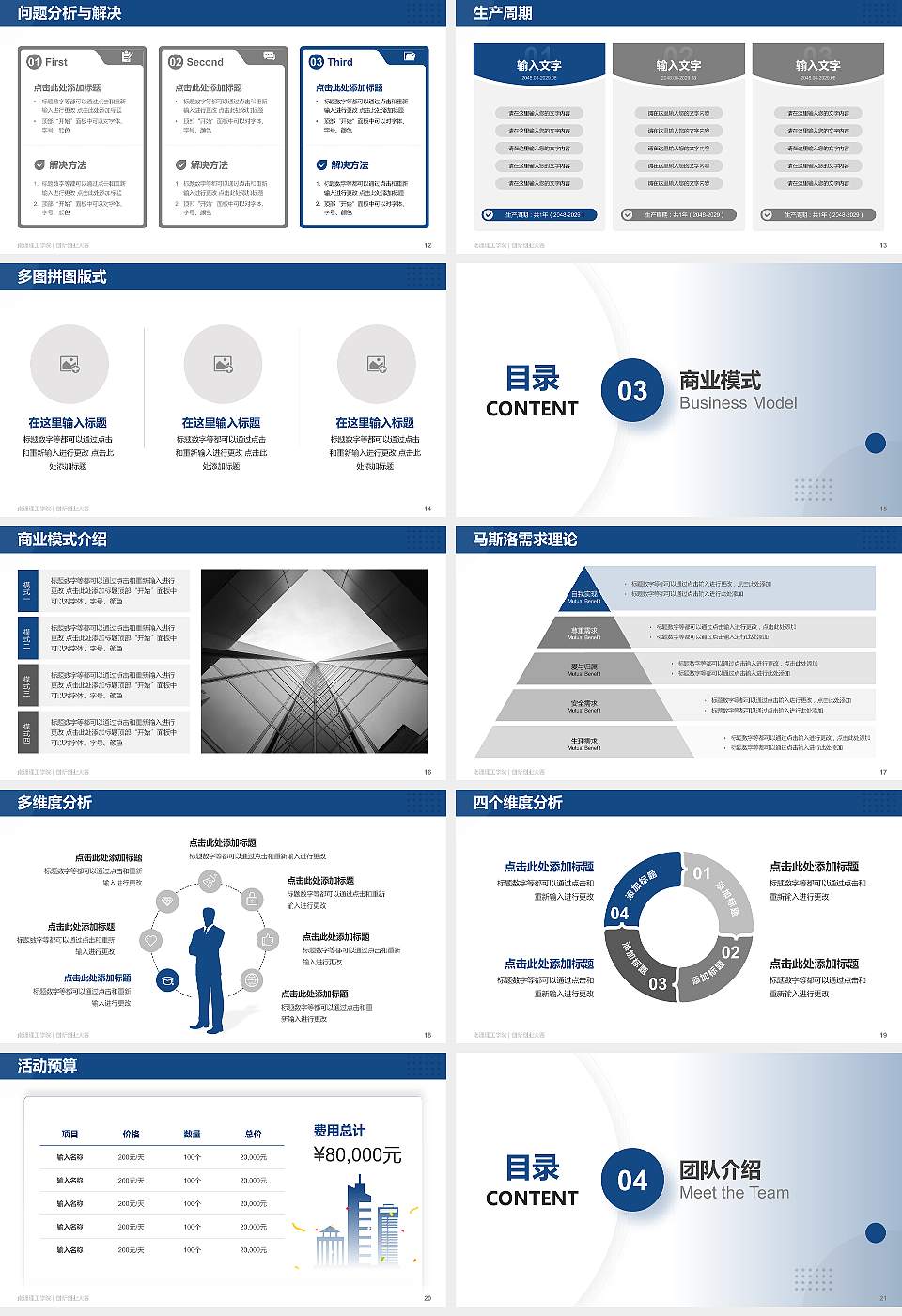 南通理工学院全国大学生创新创业大赛计划书PPT模板16:9格式幻灯片预览图3