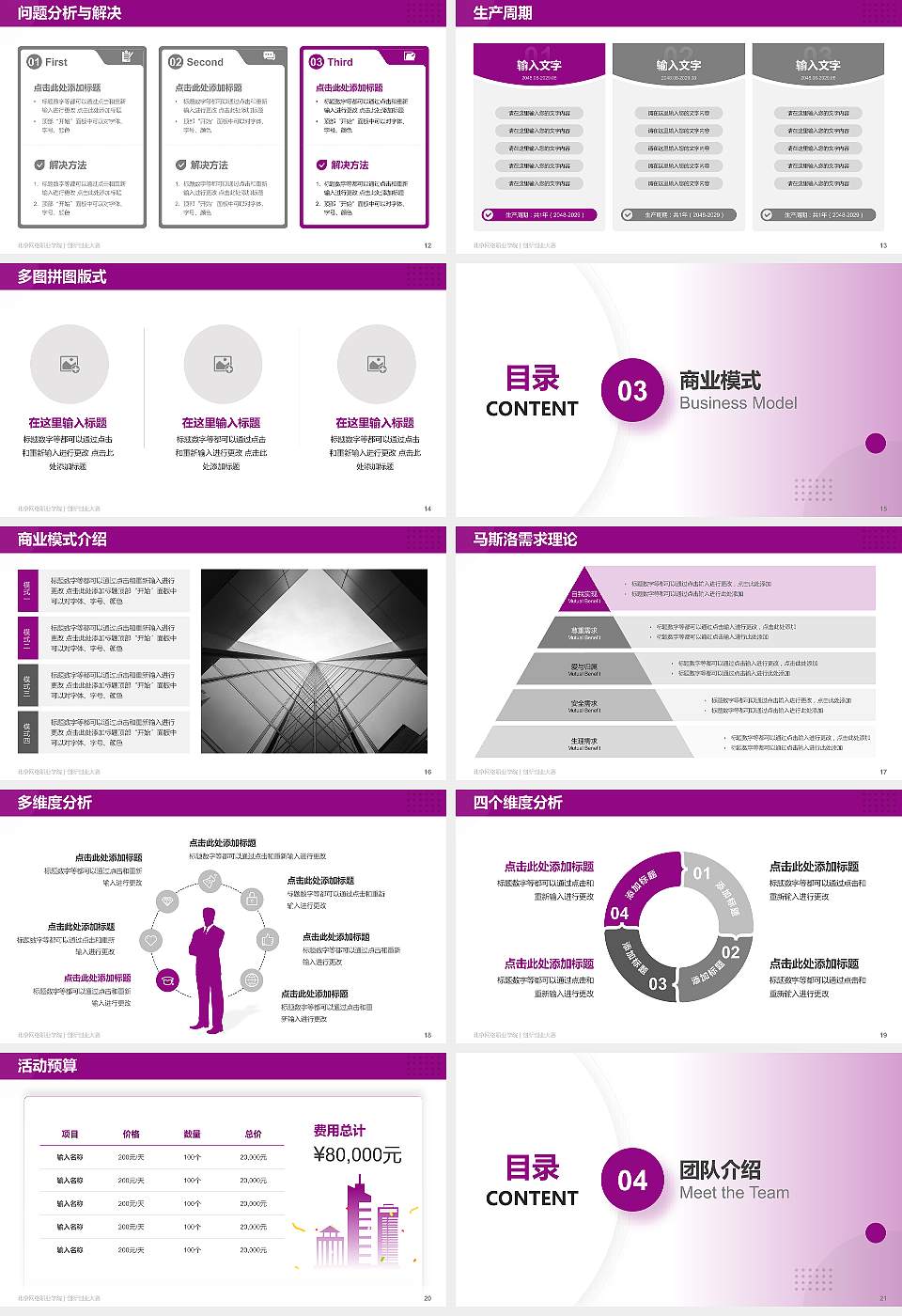 北京网络职业学院全国大学生创新创业大赛计划书PPT模板16:9格式幻灯片预览图3