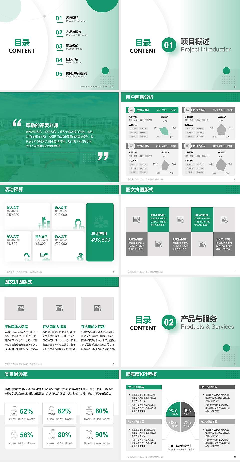 广东茂名农林科技职业学院全国大学生创新创业大赛计划书PPT模板4:3格式幻灯片预览图2