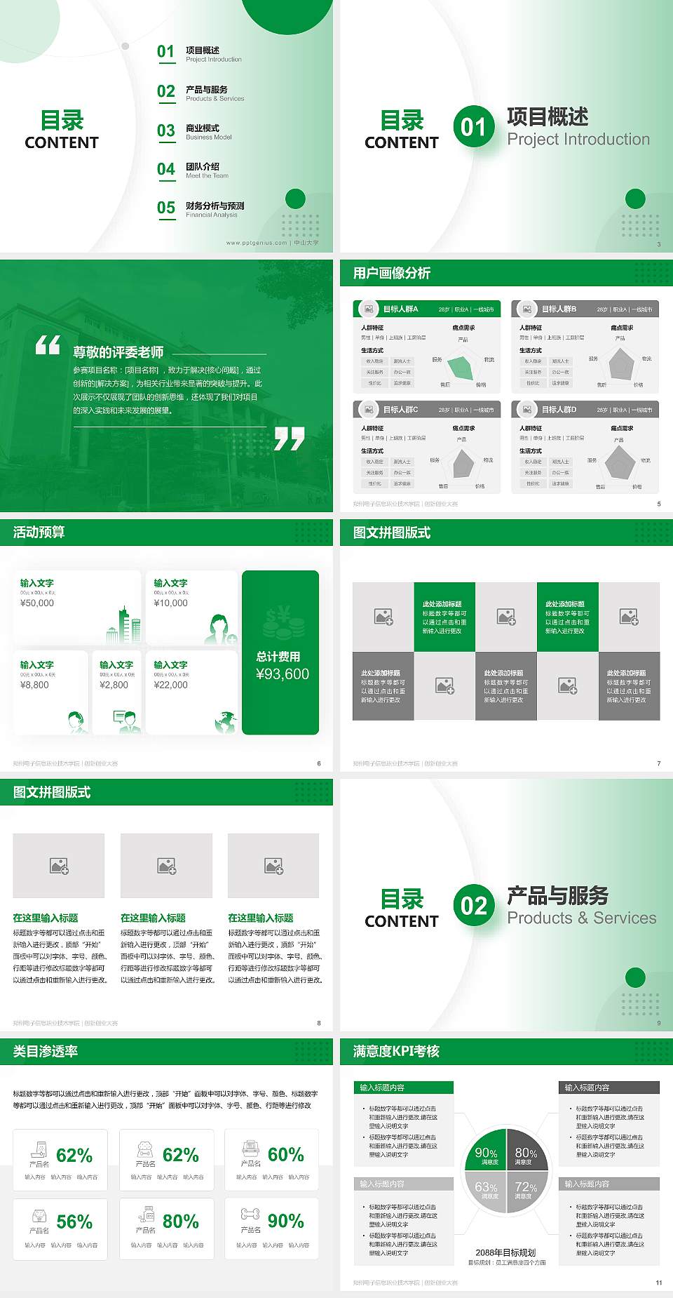郑州电子信息职业技术学院全国大学生创新创业大赛计划书PPT模板4:3格式幻灯片预览图2