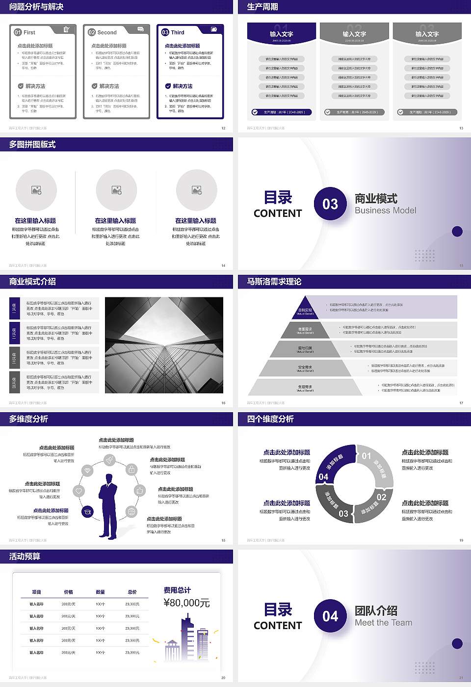海军工程大学全国大学生创新创业大赛计划书PPT模板16:9格式幻灯片预览图3