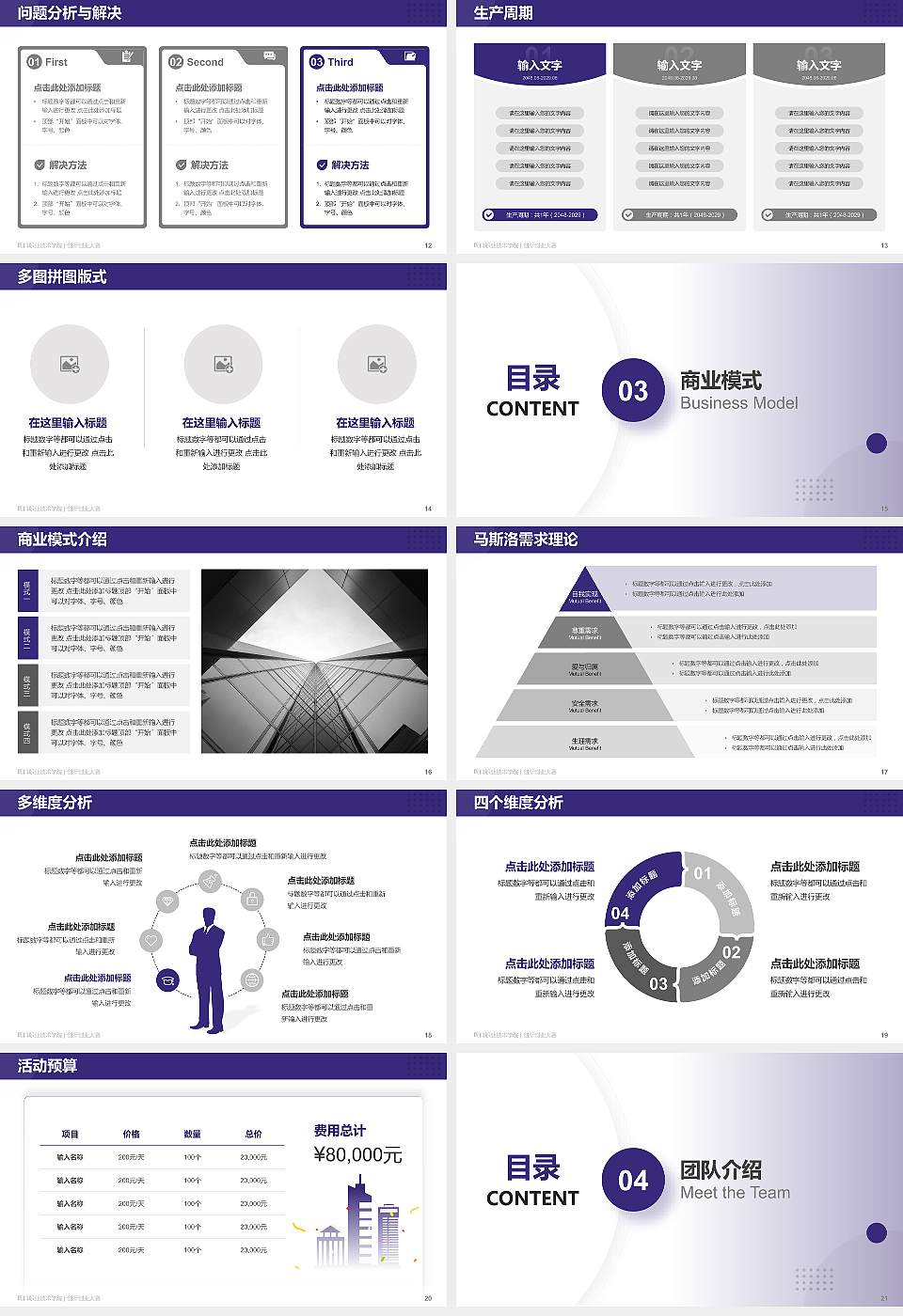 周口职业技术学院全国大学生创新创业大赛计划书PPT模板16:9格式幻灯片预览图3