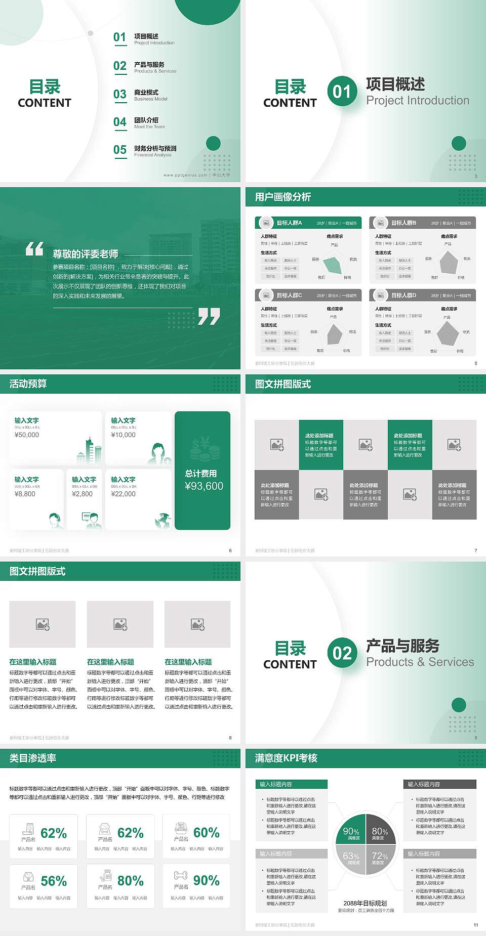 泉州理工职业学院全国大学生创新创业大赛计划书PPT模板4:3格式幻灯片预览图2