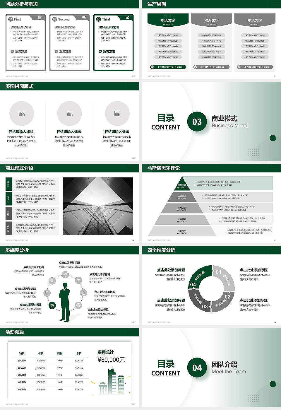 澳门理工学院全国大学生创新创业大赛计划书PPT模板16:9格式幻灯片预览图3