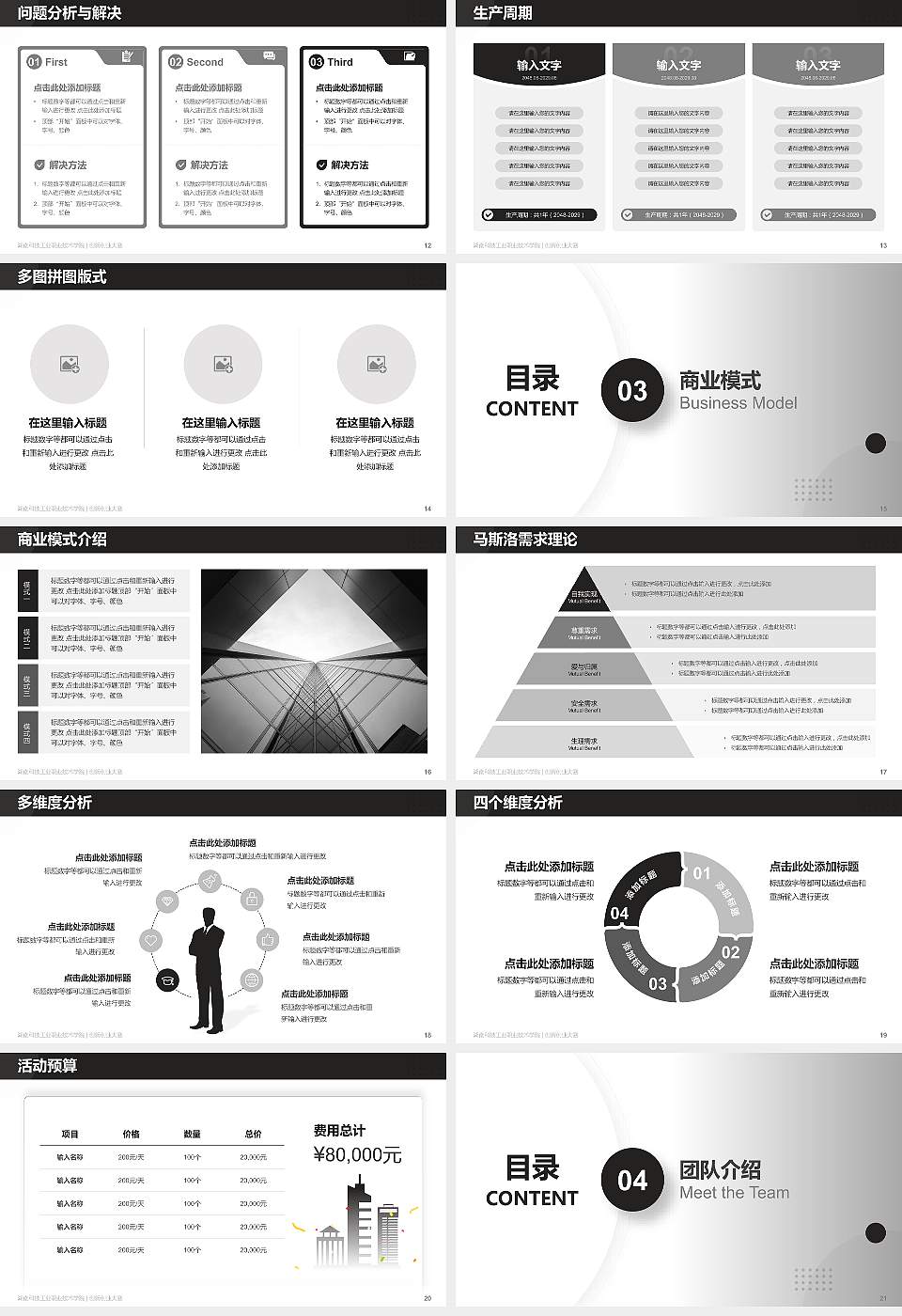 湖南科技工业职业技术学院全国大学生创新创业大赛计划书PPT模板16:9格式幻灯片预览图3