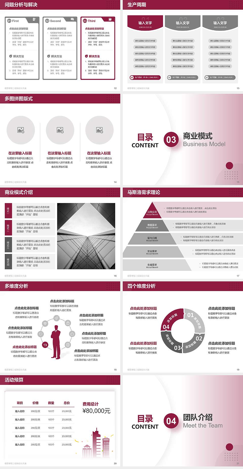 赣东学院全国大学生创新创业大赛计划书PPT模板4:3格式幻灯片预览图3