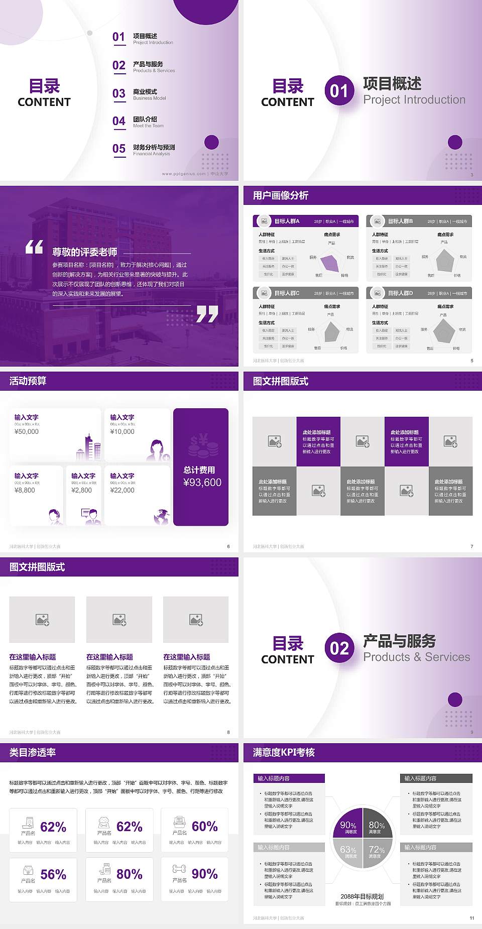 河北医科大学全国大学生创新创业大赛计划书PPT模板4:3格式幻灯片预览图2