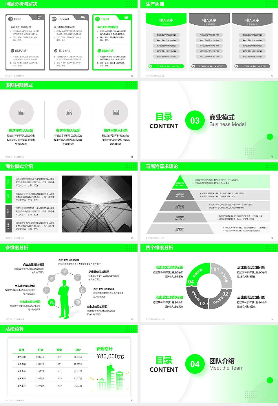 安顺学院全国大学生创新创业大赛计划书PPT模板16:9格式幻灯片预览图3