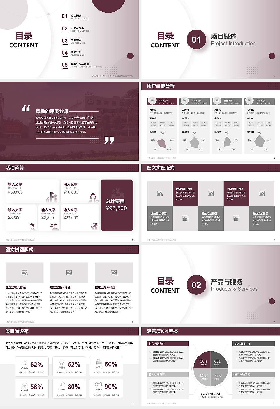 中山火炬职业技术学院全国大学生创新创业大赛计划书PPT模板16:9格式幻灯片预览图2