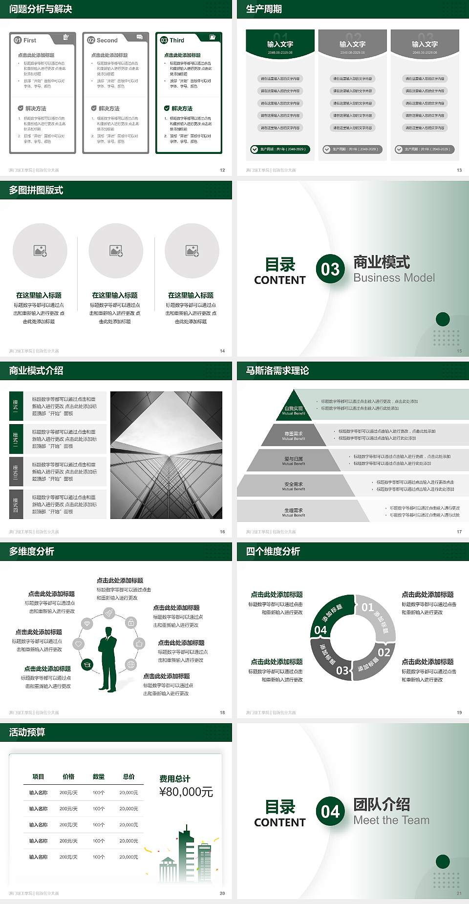 澳门理工学院全国大学生创新创业大赛计划书PPT模板4:3格式幻灯片预览图3