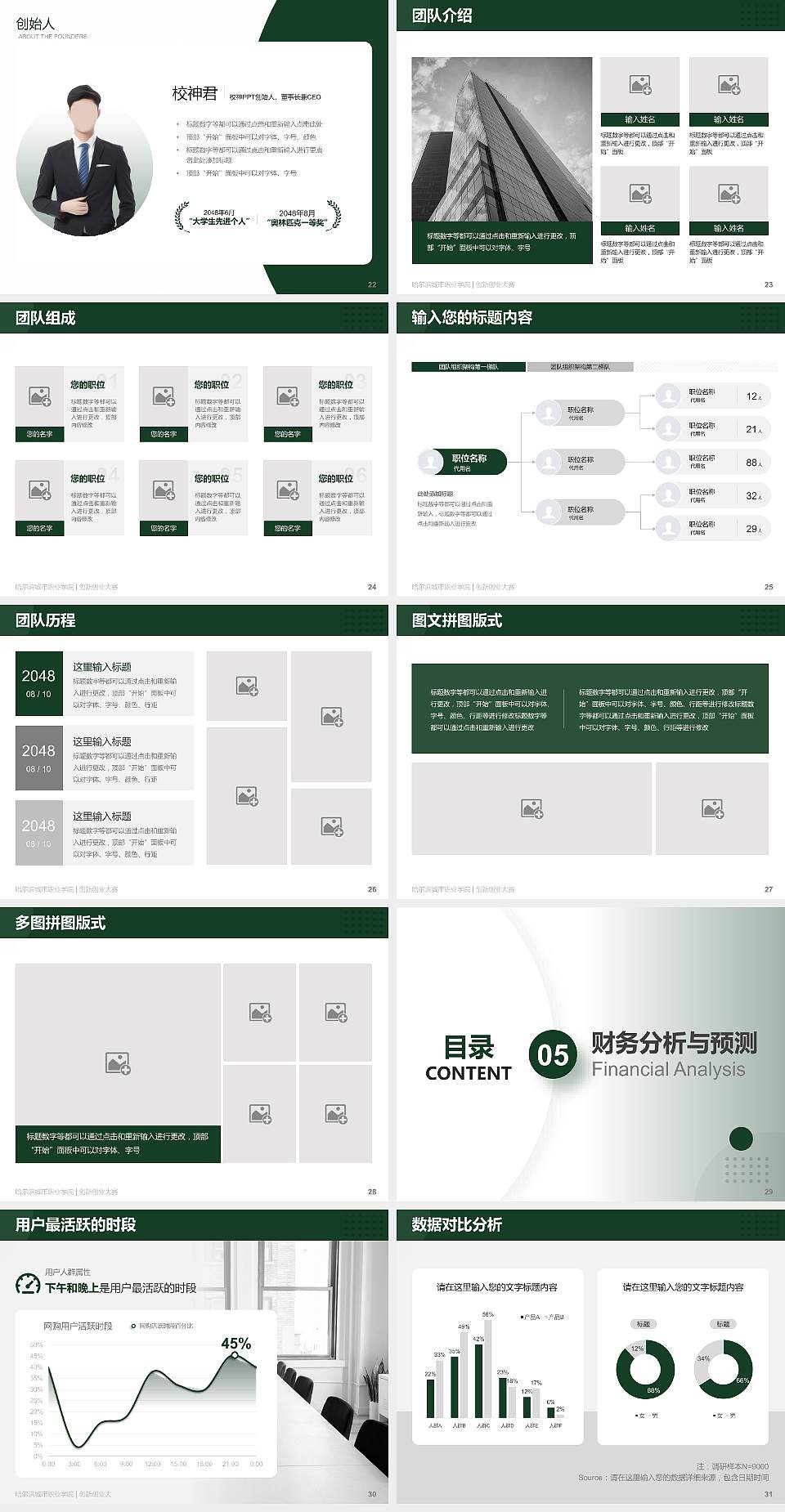 哈尔滨城市职业学院全国大学生创新创业大赛计划书PPT模板4:3格式幻灯片预览图4