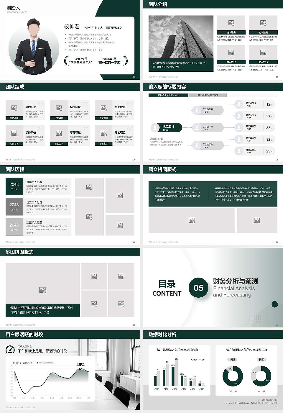 武汉电力职业技术学院全国大学生创新创业大赛计划书PPT模板16:9格式幻灯片预览图4