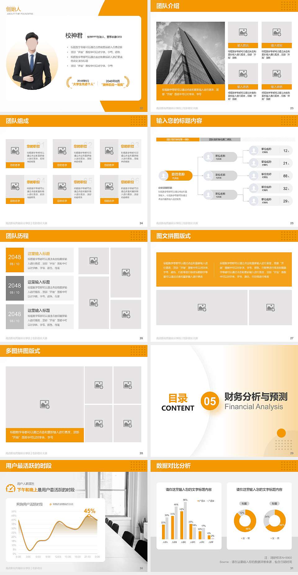 南昌影视传播职业学院全国大学生创新创业大赛计划书PPT模板4:3格式幻灯片预览图4