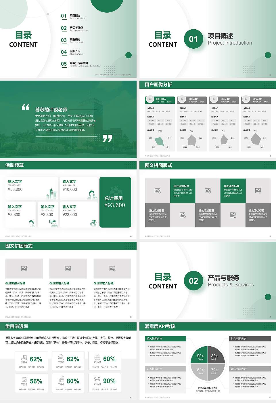 佛山职业技术学院全国大学生创新创业大赛计划书PPT模板16:9格式幻灯片预览图2