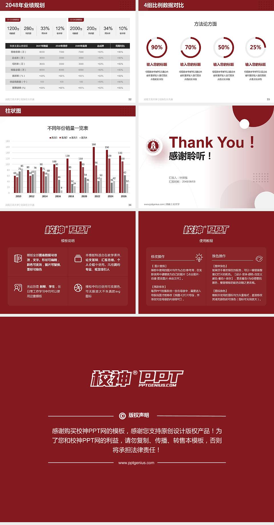湖南工商大学全国大学生创新创业大赛计划书PPT模板4:3格式幻灯片预览图5