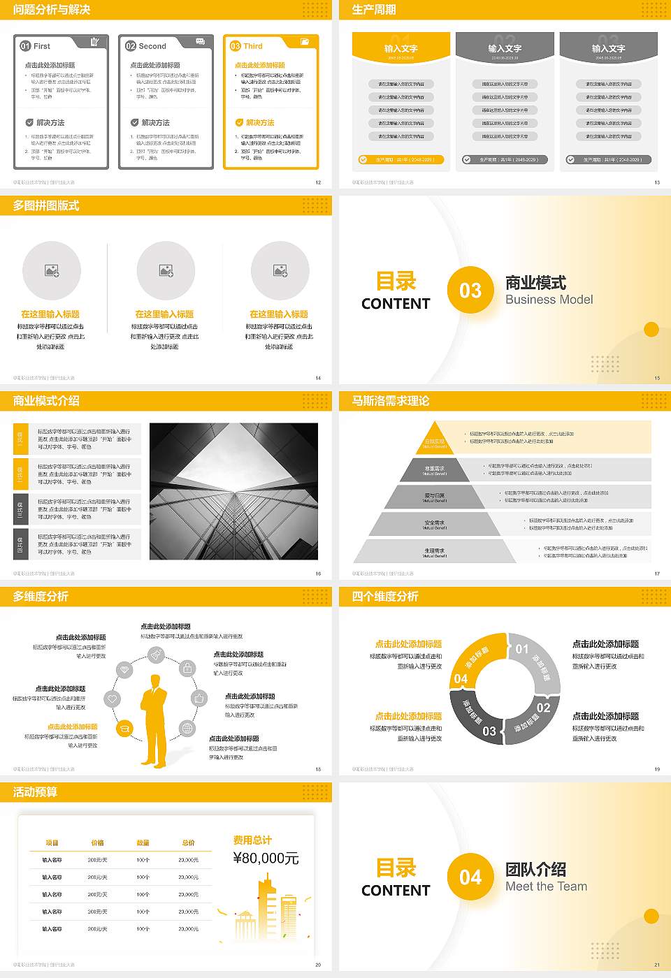 阜阳职业技术学院全国大学生创新创业大赛计划书PPT模板16:9格式幻灯片预览图3