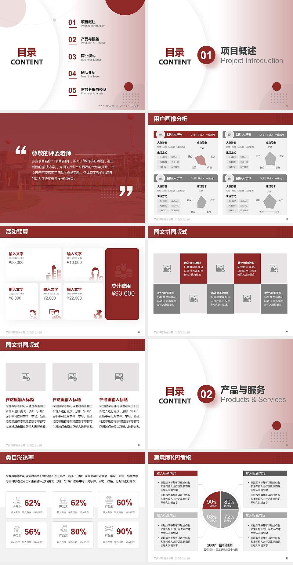 广州华商职业学院全国大学生创新创业大赛计划书PPT模板4:3格式幻灯片预览图2