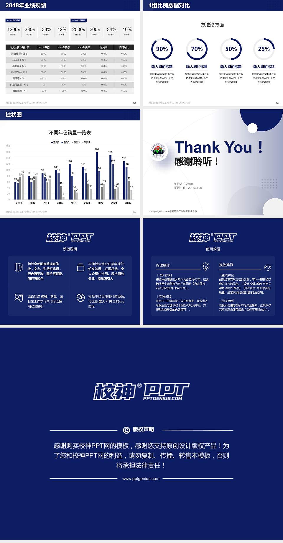 黑龙江农业经济职业学院全国大学生创新创业大赛计划书PPT模板4:3格式幻灯片预览图5