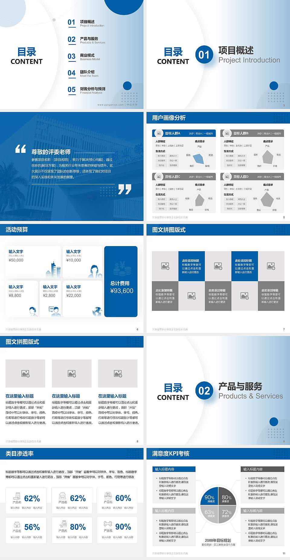 三亚城市职业学院全国大学生创新创业大赛计划书PPT模板4:3格式幻灯片预览图2