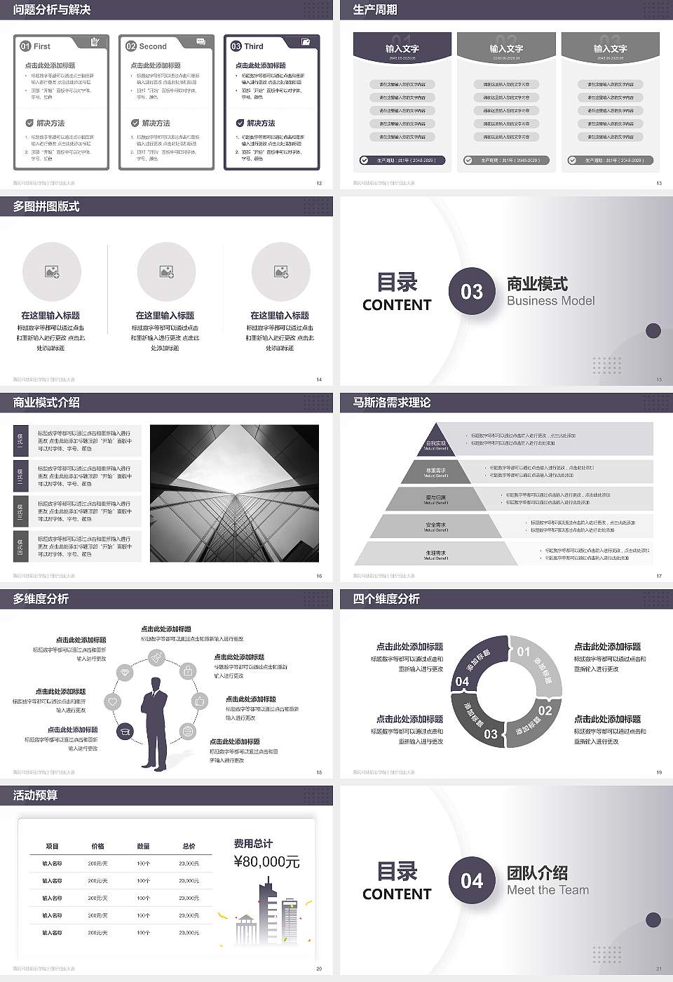 黄冈科技职业学院全国大学生创新创业大赛计划书PPT模板16:9格式幻灯片预览图3