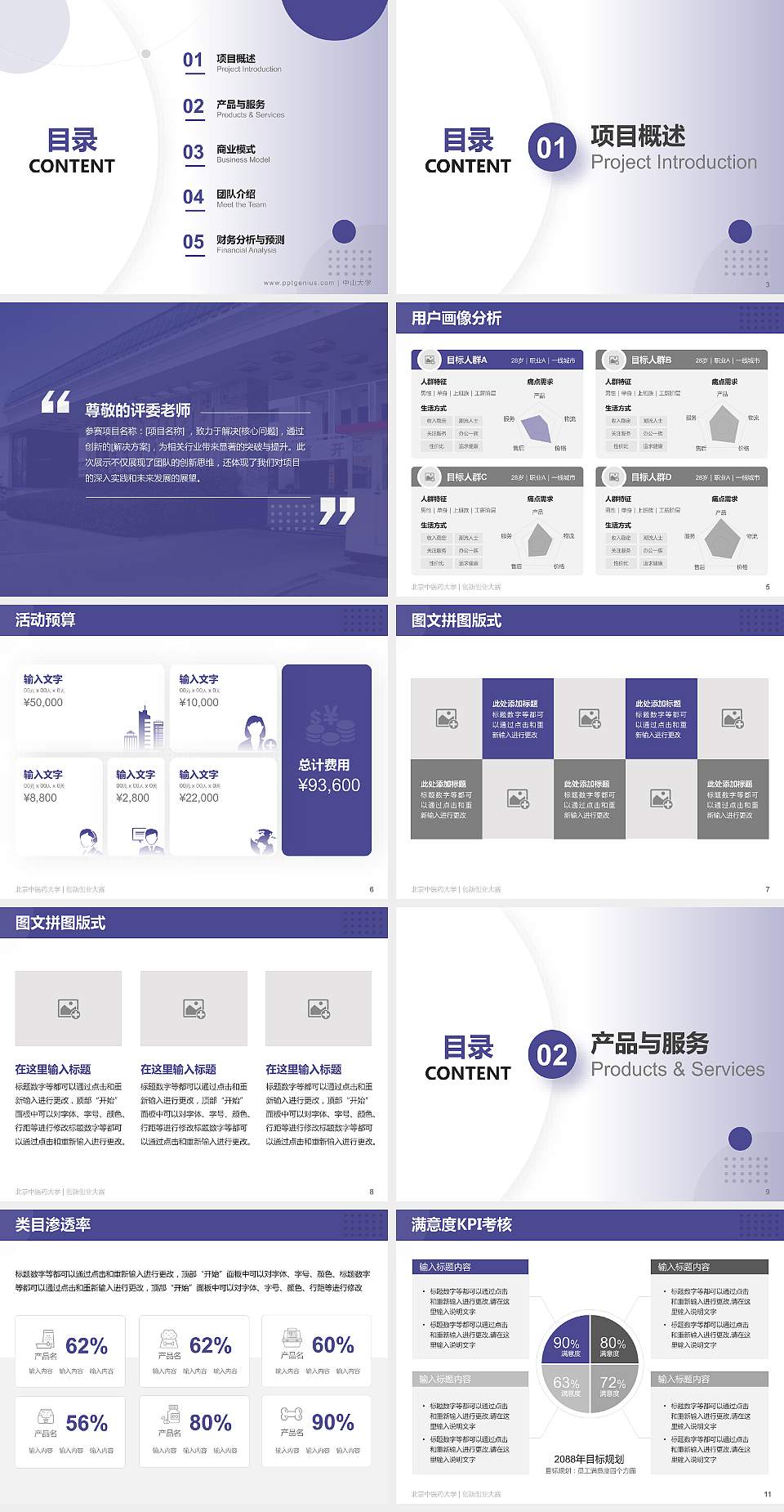 北京中医药大学全国大学生创新创业大赛计划书PPT模板4:3格式幻灯片预览图2