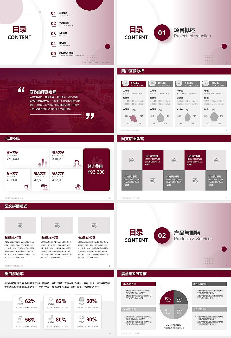 长春财经学院全国大学生创新创业大赛计划书PPT模板16:9格式幻灯片预览图2