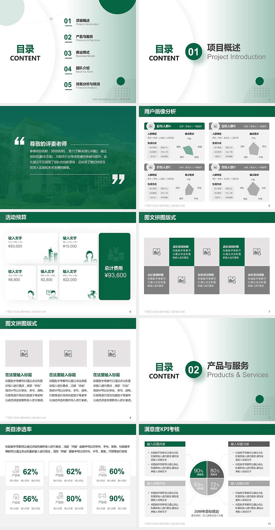 广东农工商职业技术学院全国大学生创新创业大赛计划书PPT模板4:3格式幻灯片预览图2