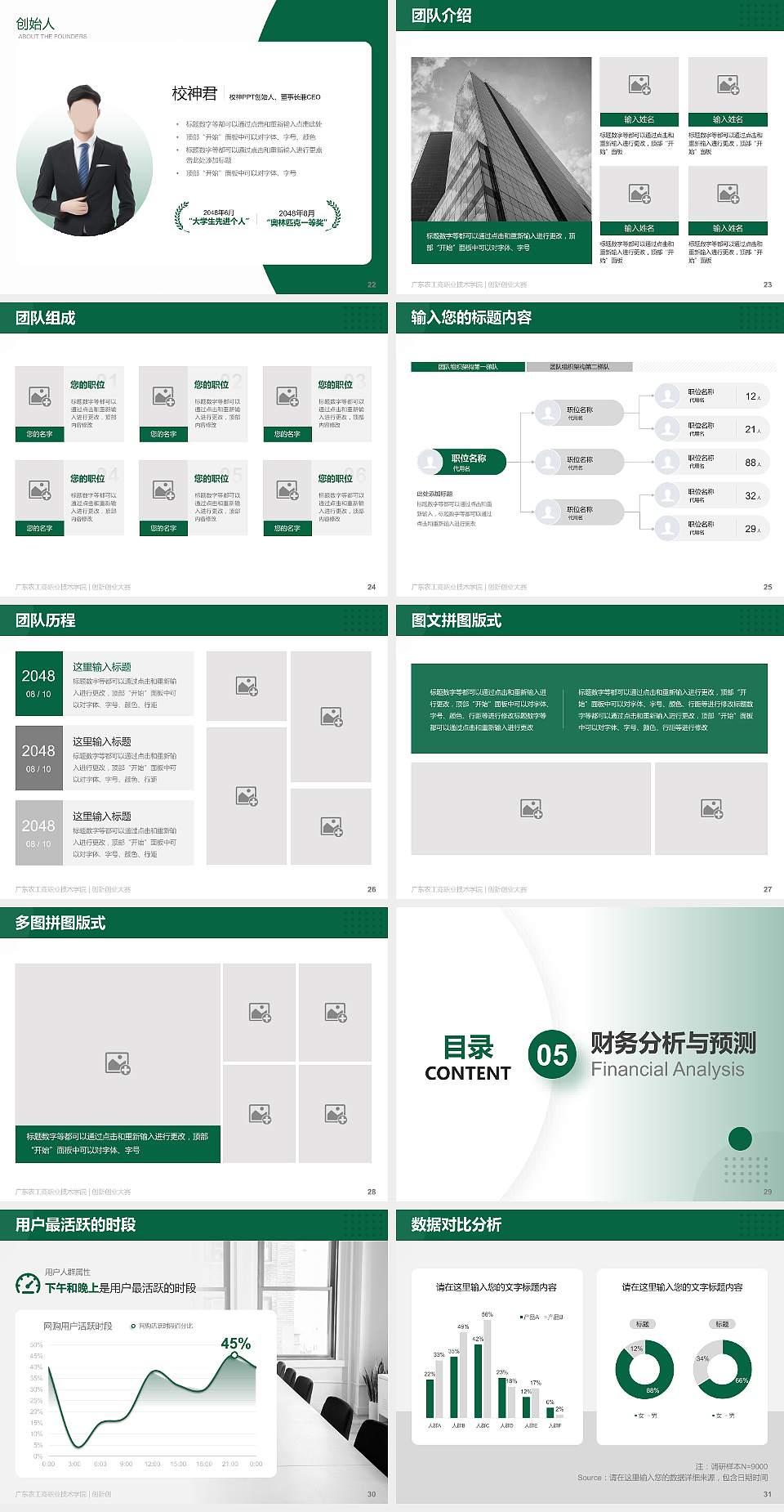 广东农工商职业技术学院全国大学生创新创业大赛计划书PPT模板4:3格式幻灯片预览图4