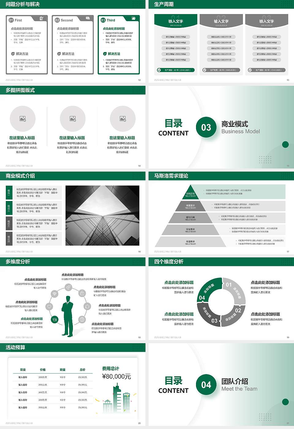 武汉华夏理工学院全国大学生创新创业大赛计划书PPT模板16:9格式幻灯片预览图3