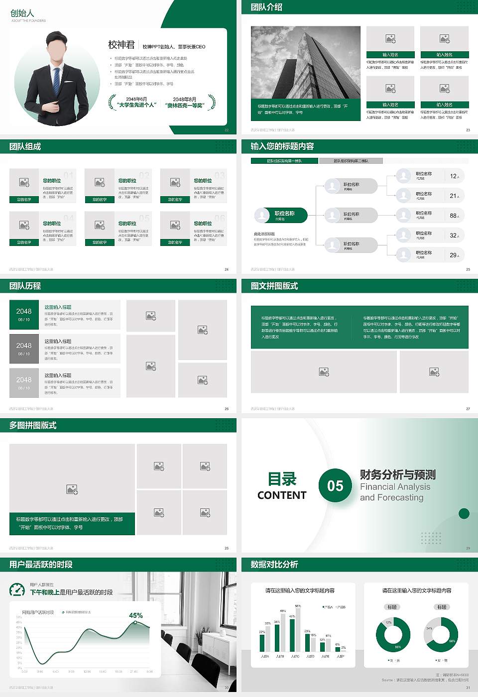 武汉华夏理工学院全国大学生创新创业大赛计划书PPT模板16:9格式幻灯片预览图4