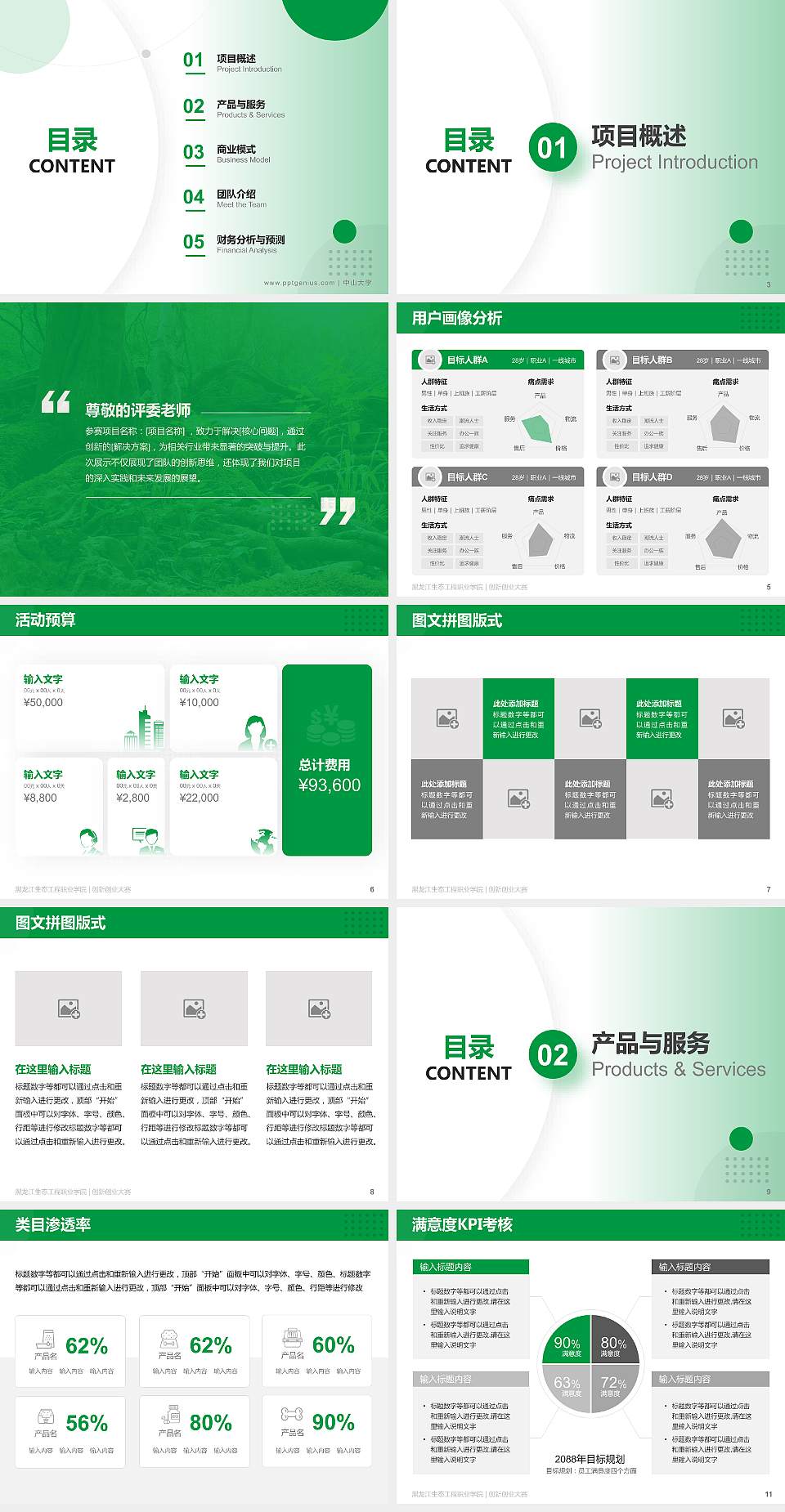 黑龙江生态工程职业学院全国大学生创新创业大赛计划书PPT模板4:3格式幻灯片预览图2